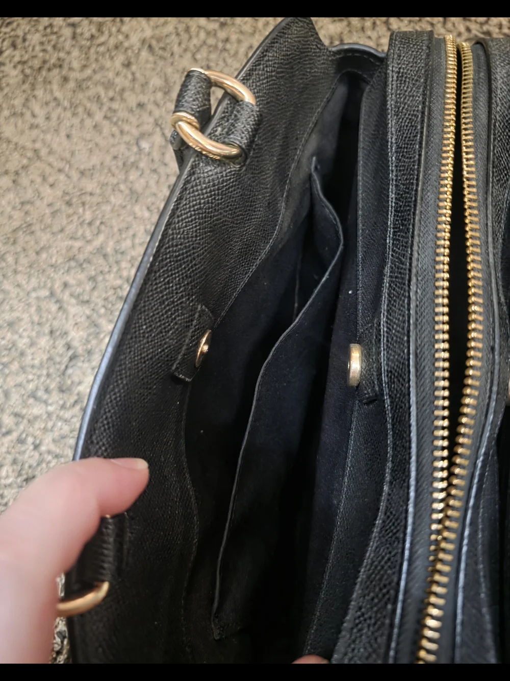 Coach Black Leather Dome Satchel with Gold Logo